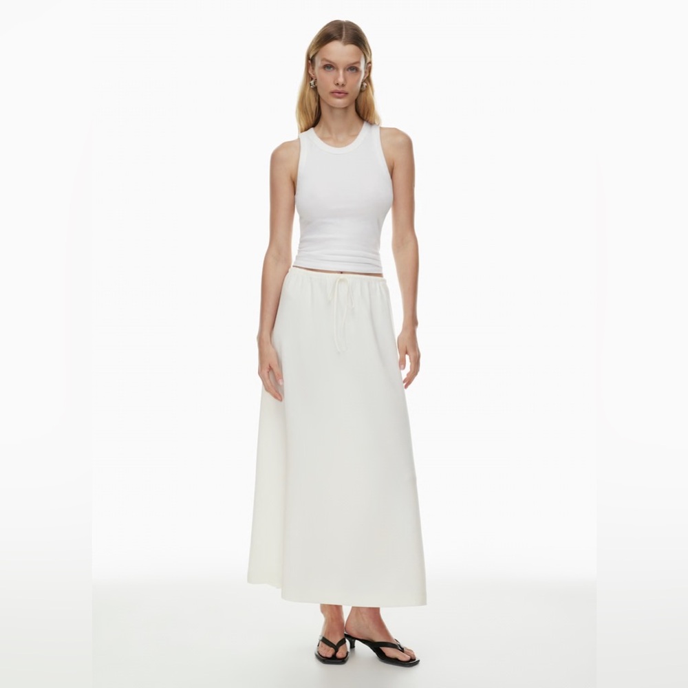 Aritzia Cream Maxi Skirt with Drawstring Waist - Picture 4 of 8
